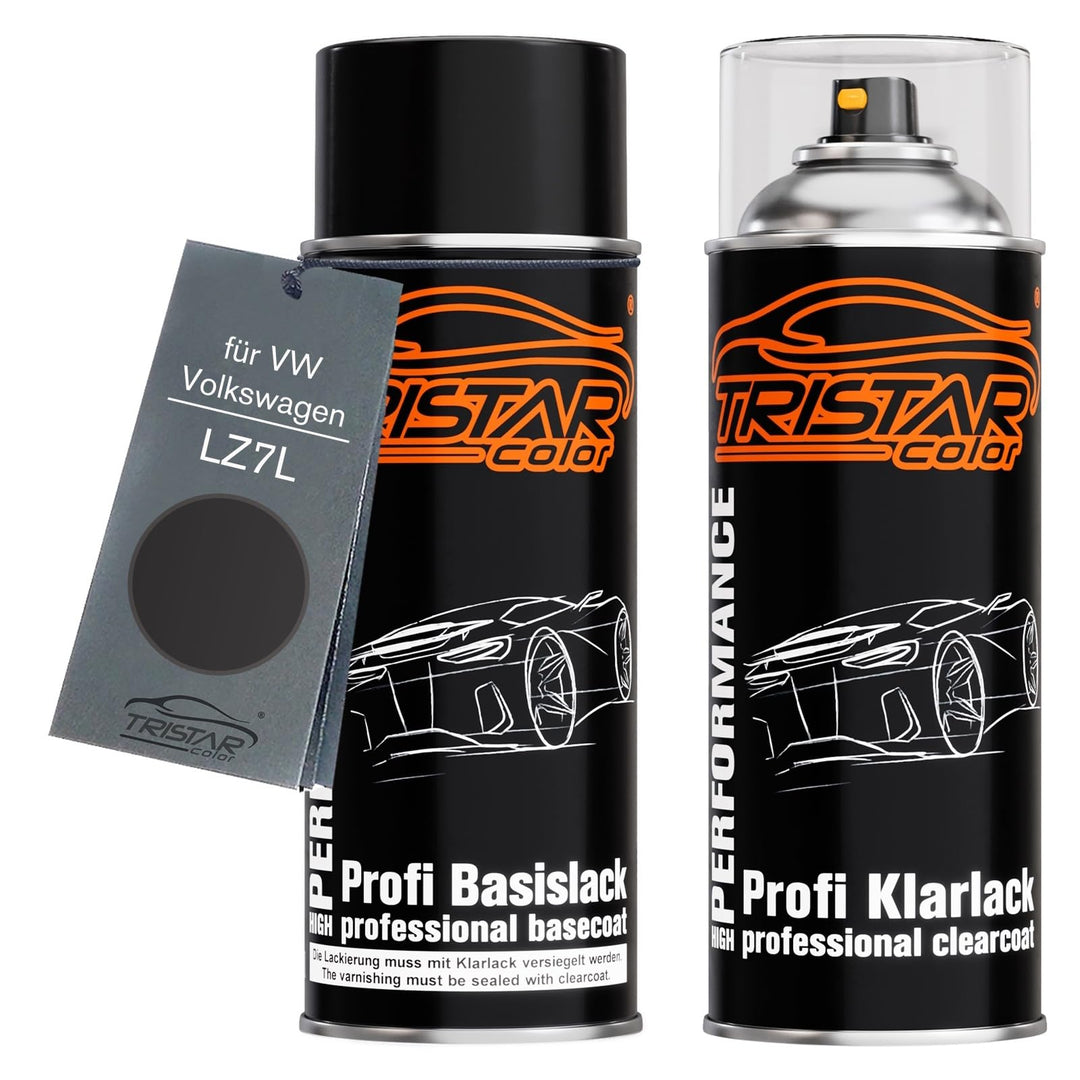TRISTARcolor Autolack Spraydosen Set für VW/Volkswagen LZ7L Lavagrau Perl/Lava Grey Perl Basislack K