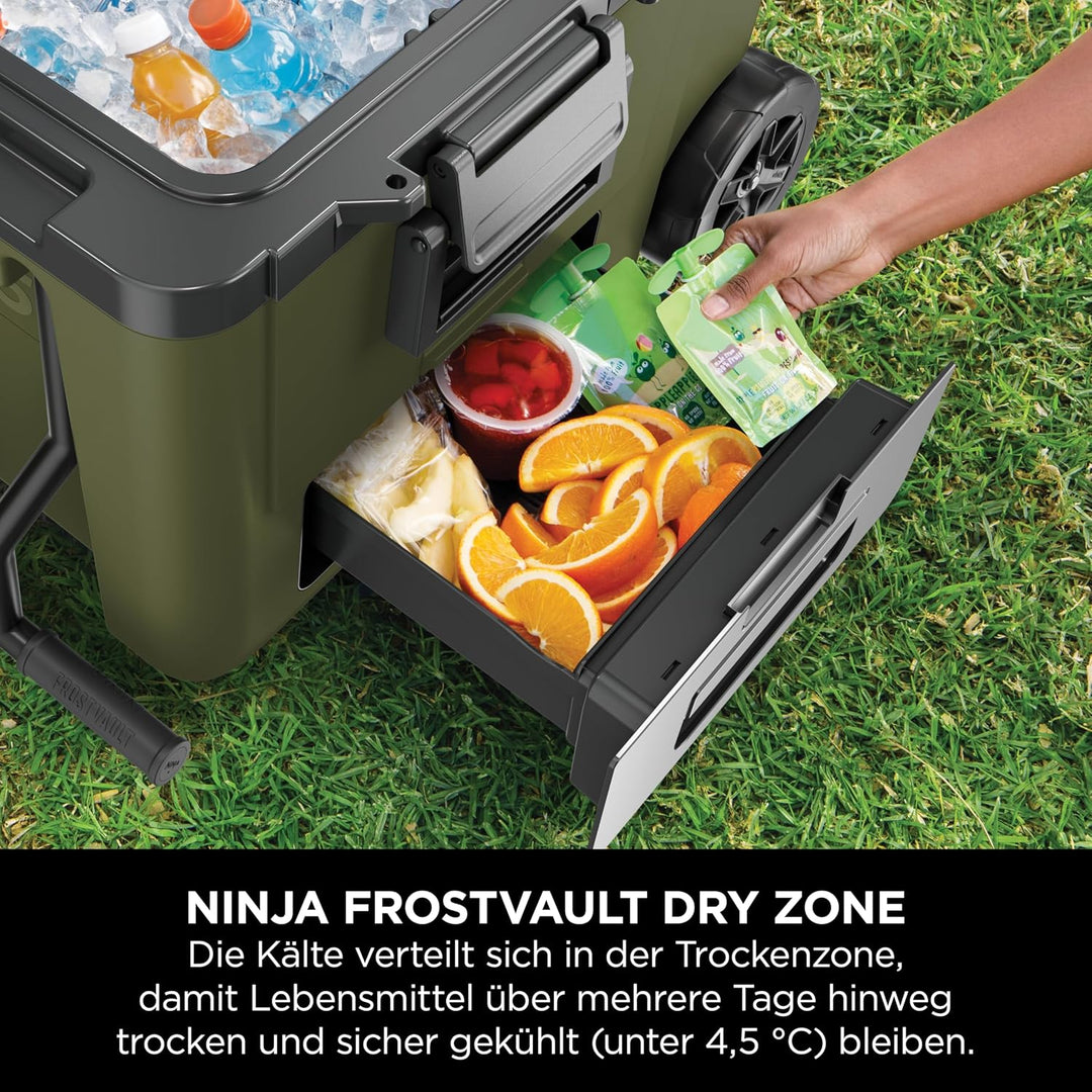 Ninja FrostVault Kühlbox mit Rollen und Isolierung, mit Ninja Thirti Flasche &amp; Kühlakku, integrierte