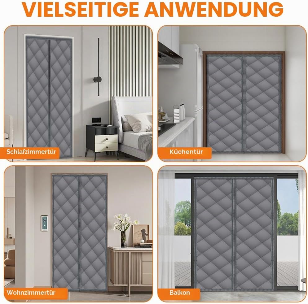 flintronic Magnet Wärmeschutzvorhang für Türen, 90x200cm Thermo Türvorhang, Lsolier Schutz Vorhang,