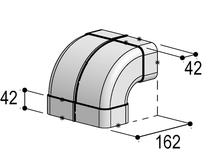 Berbel Flachrohr System 125-90°-Bogen senkrecht
