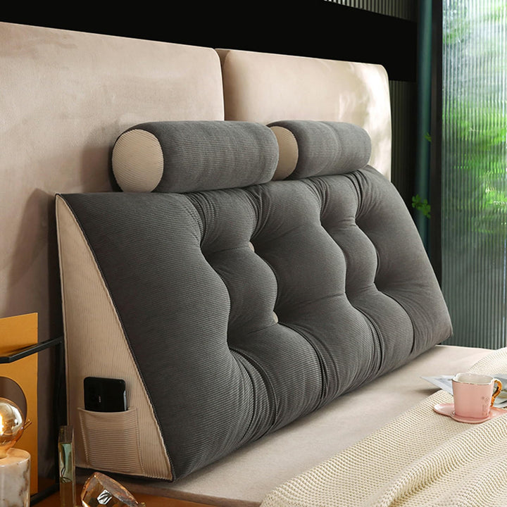 Keilkissen Lang Rückenkissen für Bett: Bequemes Lesekissen Abnehmbar Sofa Lendenkissen Dreieckiges H
