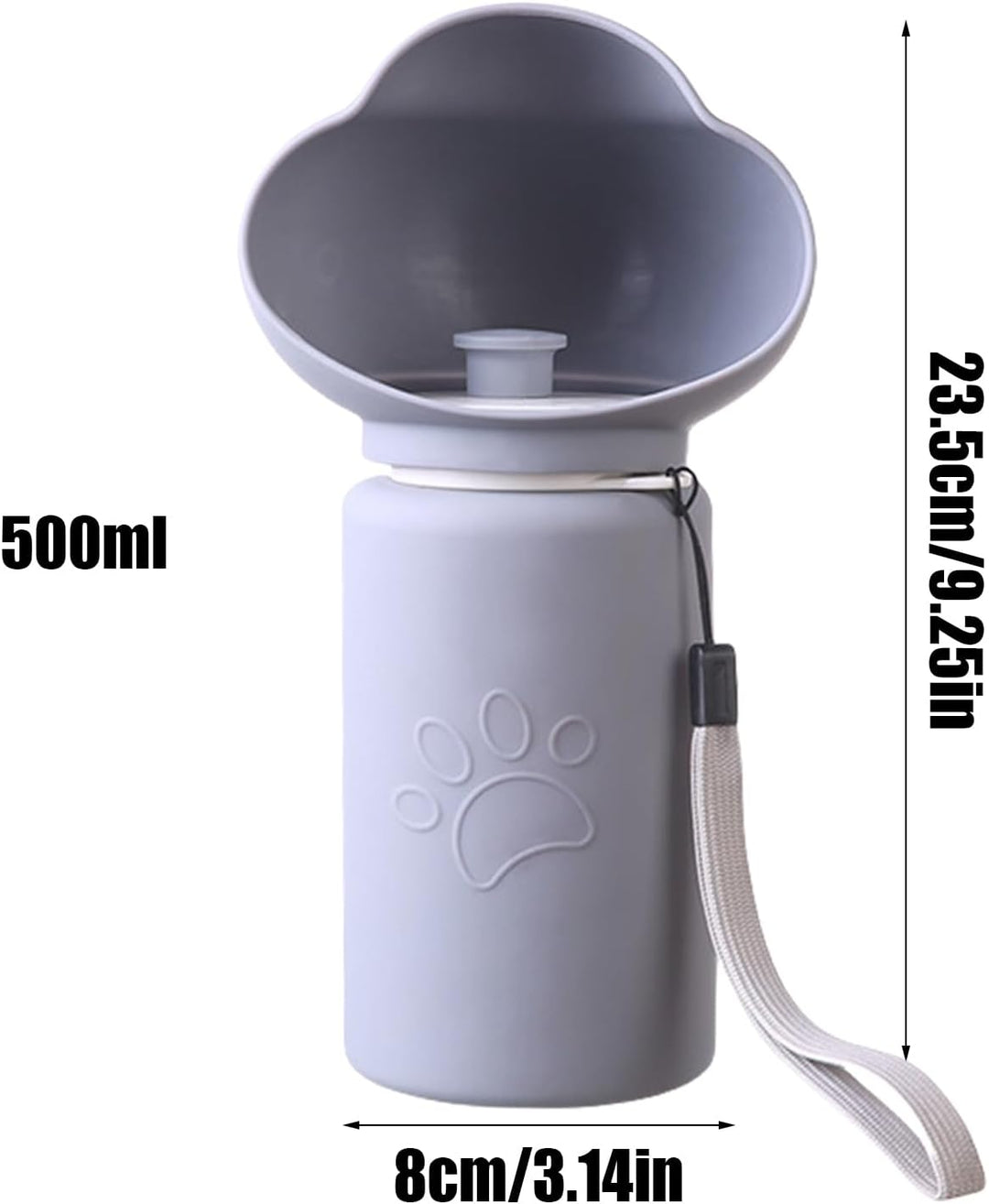 Reise-Wasserflasche für Hunde – Hunde-Wasserflaschen zum Spazierengehen grau B, grau B