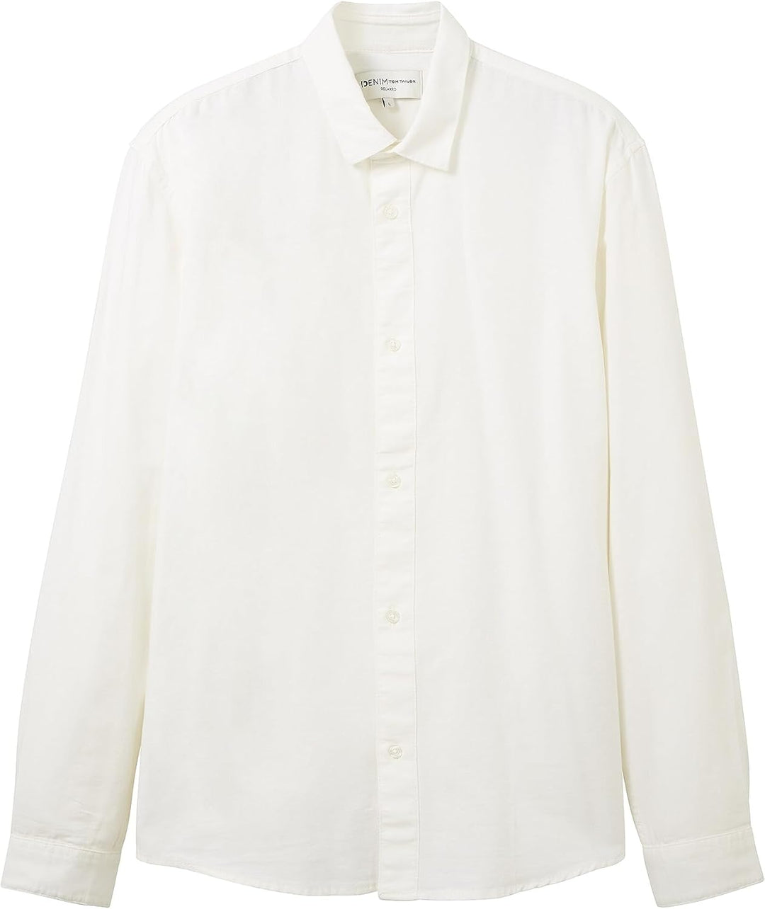 TOM TAILOR Denim Herren Relaxed Fit Oxford Hemd aus Baumwolle M 12906 - Wool White, M 12906 - Wool W