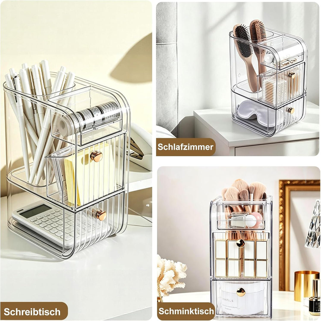 Schubladen Organizer Schminktisch mit Pinselhalter Kosmetik,