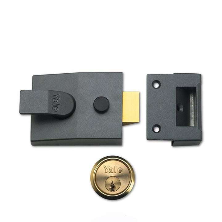 Yale YAL89DMGPB 85 &amp; 89 hoher Sicherheit mit automatischem Riegelschloss, Dunkles Metallic-Grau/poli