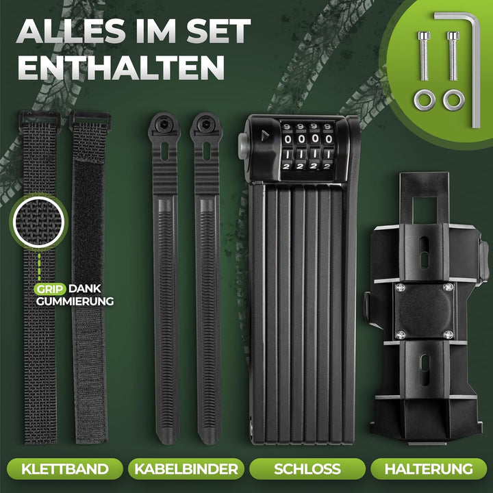TITANLOCK Fahrradschloss Faltschloss 120 cm Diebstahlsicher [Individueller Pin] Zahlenschloss Schnel