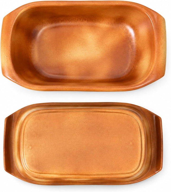 3,5 Liter Brotbackform mit Deckel aus Steingut, 33×16×14 cm, Bräter, Auflaufform, Gratinform, Schmor