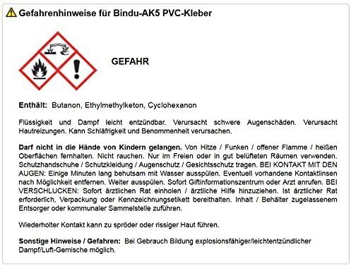 Bindu-AK5 PVC-Kleber hart- und weichkleber inkl. Pinsel für die Verarbeitung des PVC Klebers (670 Gr