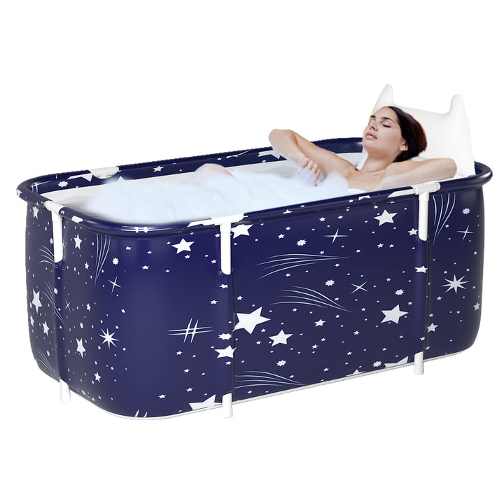 Faltbare Badewanne für Erwachsene, 132 x 68 x 47 cm, Dampfeimer für Sauna, Dusche und Eisbad, tragba