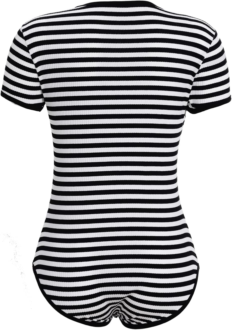 CutiePlusU Baumwolle Knopf im Schritt Bodysuit Onesie Pyjamas Strampler Classics Stripe XS Schwarz,