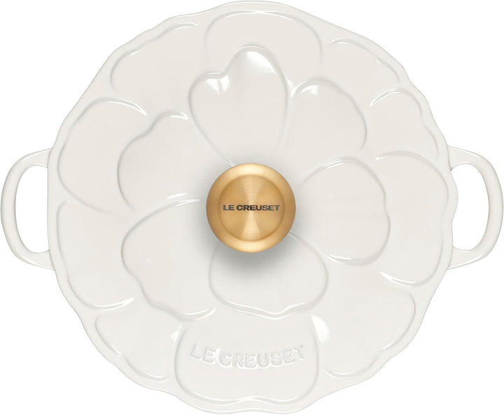 LE CREUSET Bräter Signature – Campagnard Blossom – Weiss – ø 26 cm / 2,2 Liter Weiss/opulenter Garte