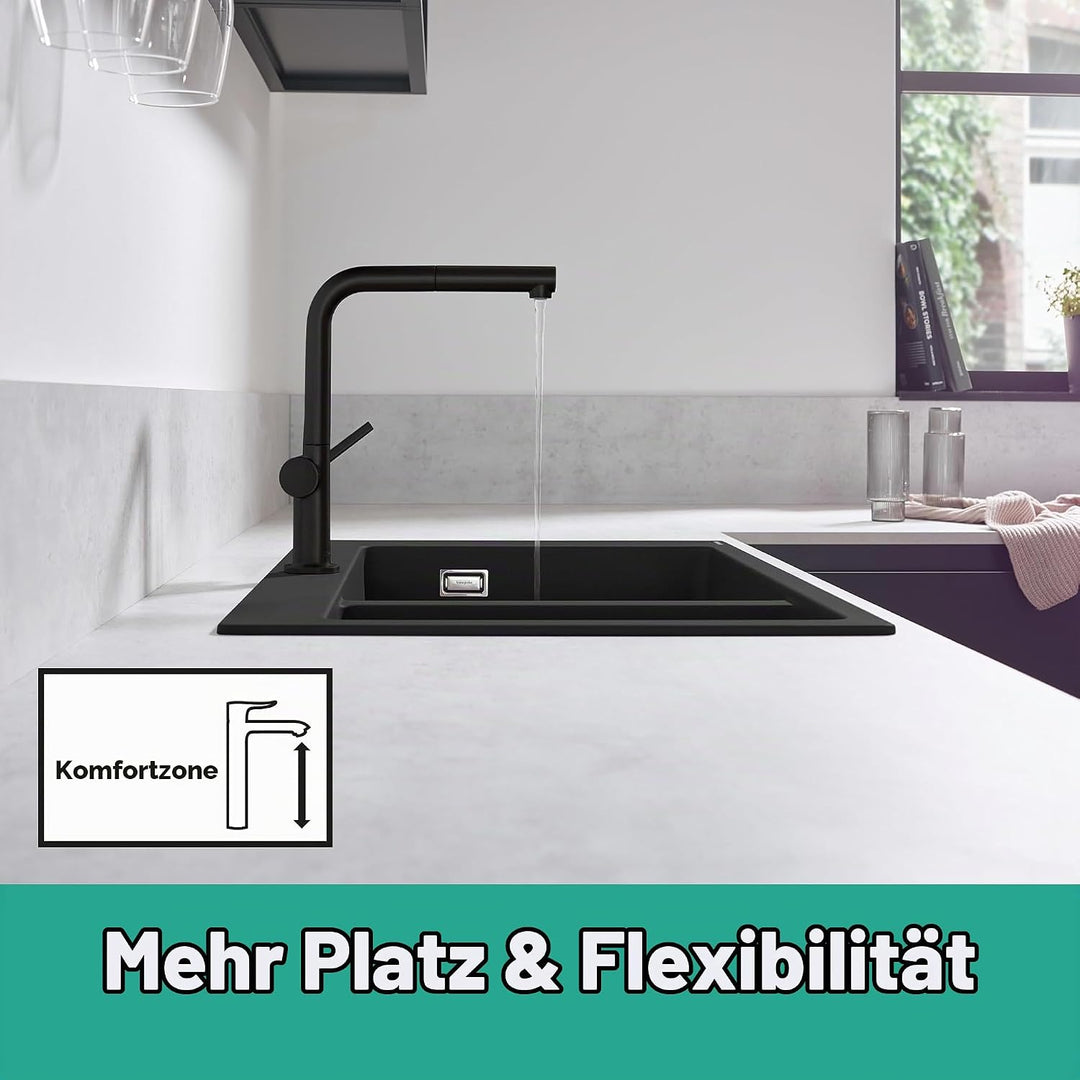hansgrohe Talis M54 - Niederdruck Armatur Küche mit Brause ausziehbar, Küchenarmatur für Untertisch-