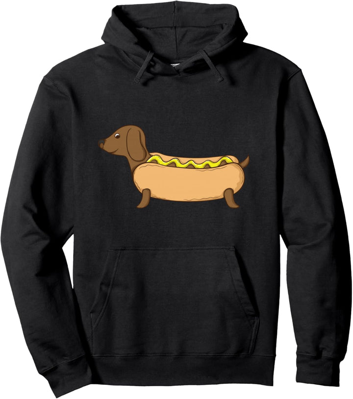 Hot Dog Lustiger Hund im Dutt Pullover Hoodie