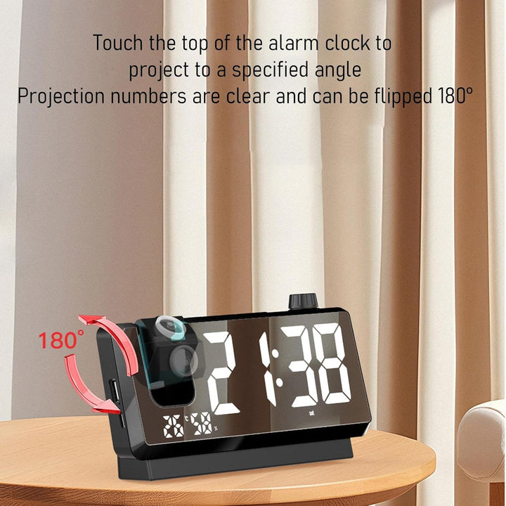 Time Projection Clock, Smart Electronic Alarm, Temperatursensor-Display, interaktiv, 180 ° drehbar,