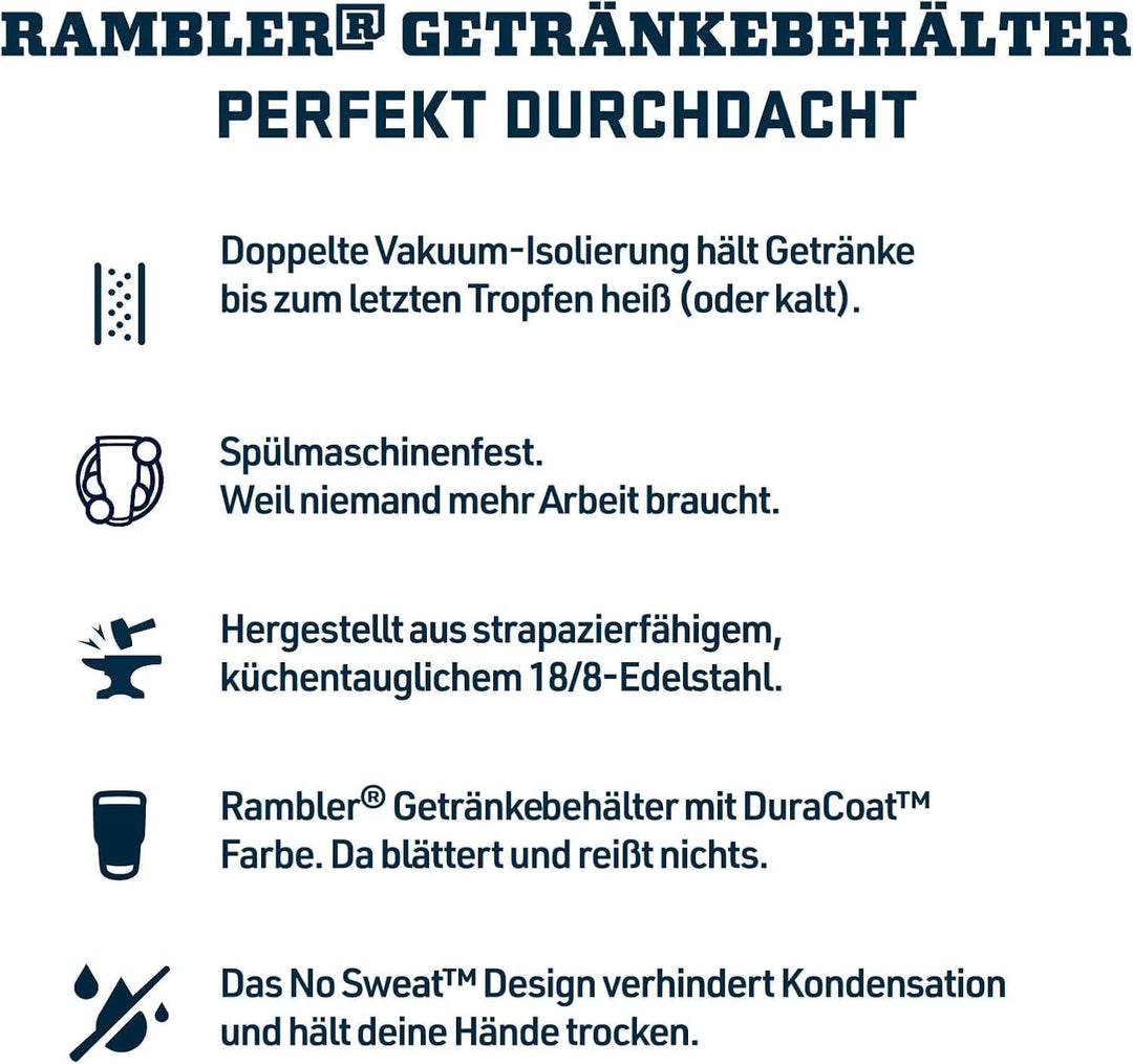 YETI Rambler 16 oz (473 ml) Travel Bottle mit auslaufsicherem Commuter-Deckel, Vakuumisolierte Edels