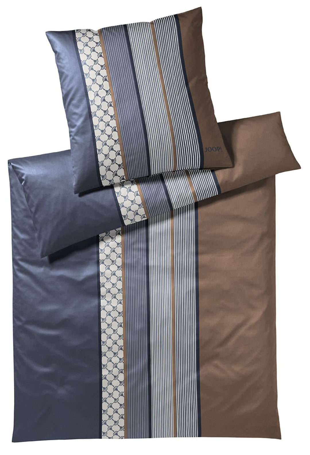 Joop! Bettwäsche Cornflower Stripe deep Ocean Kissenbezug einzeln 80x80 cm, Kissenbezug einzeln 80x8