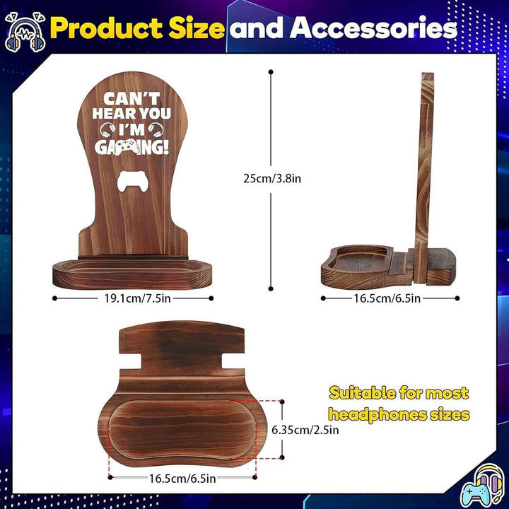 Kopfhörerständer für den Schreibtisch, Headset-Halter aus Holz, Aufbewahrun