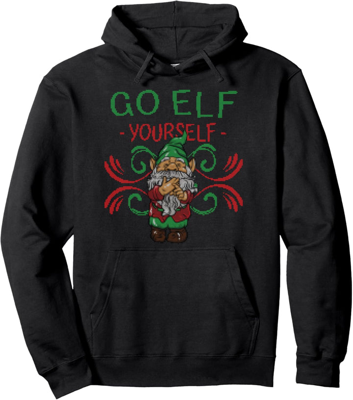 Lustiger Weihnachtszwerg Pullover Hoodie