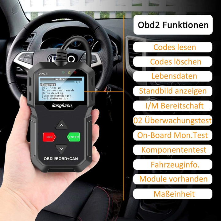 OBD2 Scanner, OBD2 Reader Classic Enhanced Universal Cable Car Engine Fault Code Scanner OBD Diagnos