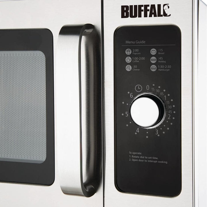 Buffalo 1000W Gewerbliche Mikrowelle 25 Liter, Edelstahl, 13A, manueller Drehregler, für den profess