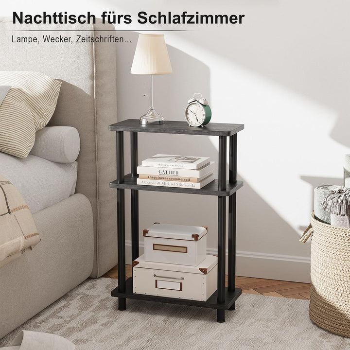 YOUDENOVA Beistelltisch Holz, Beistelltisch Schmal, 40x18x61.5 cm, 3 Tier Kleiner Tisch Für Wohnzimm