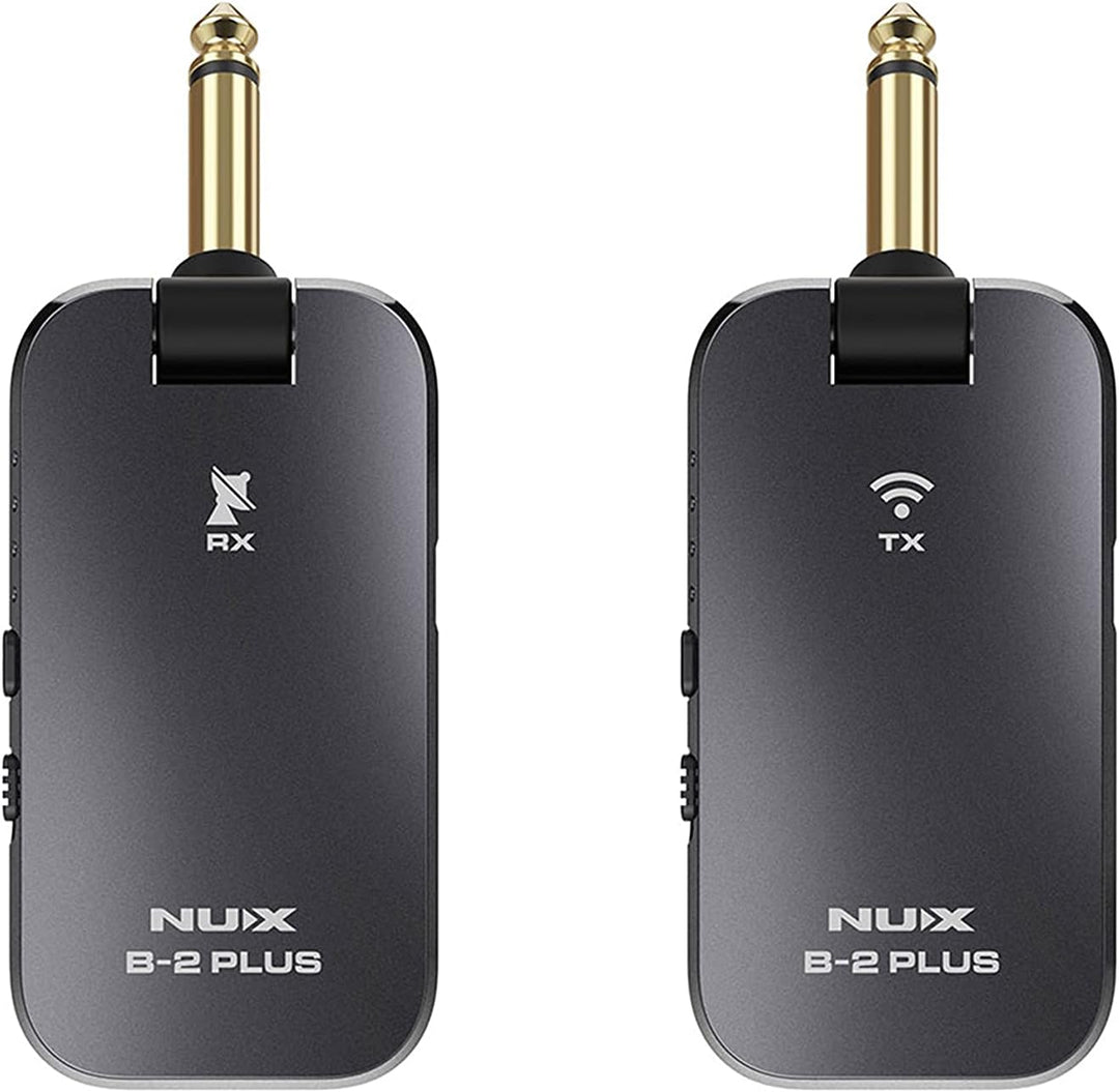 Nux B-2 Plus 2.4GHz Drahtlos-Gitarren-System, Wireless Adapter (Taschenformat, Akkulaufzeit max. 7 S