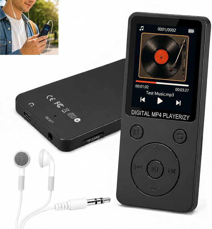 MP3 Player 32GB Bluetooth 5.0 mit Lautsprecher für 1,8"" Bildschirm