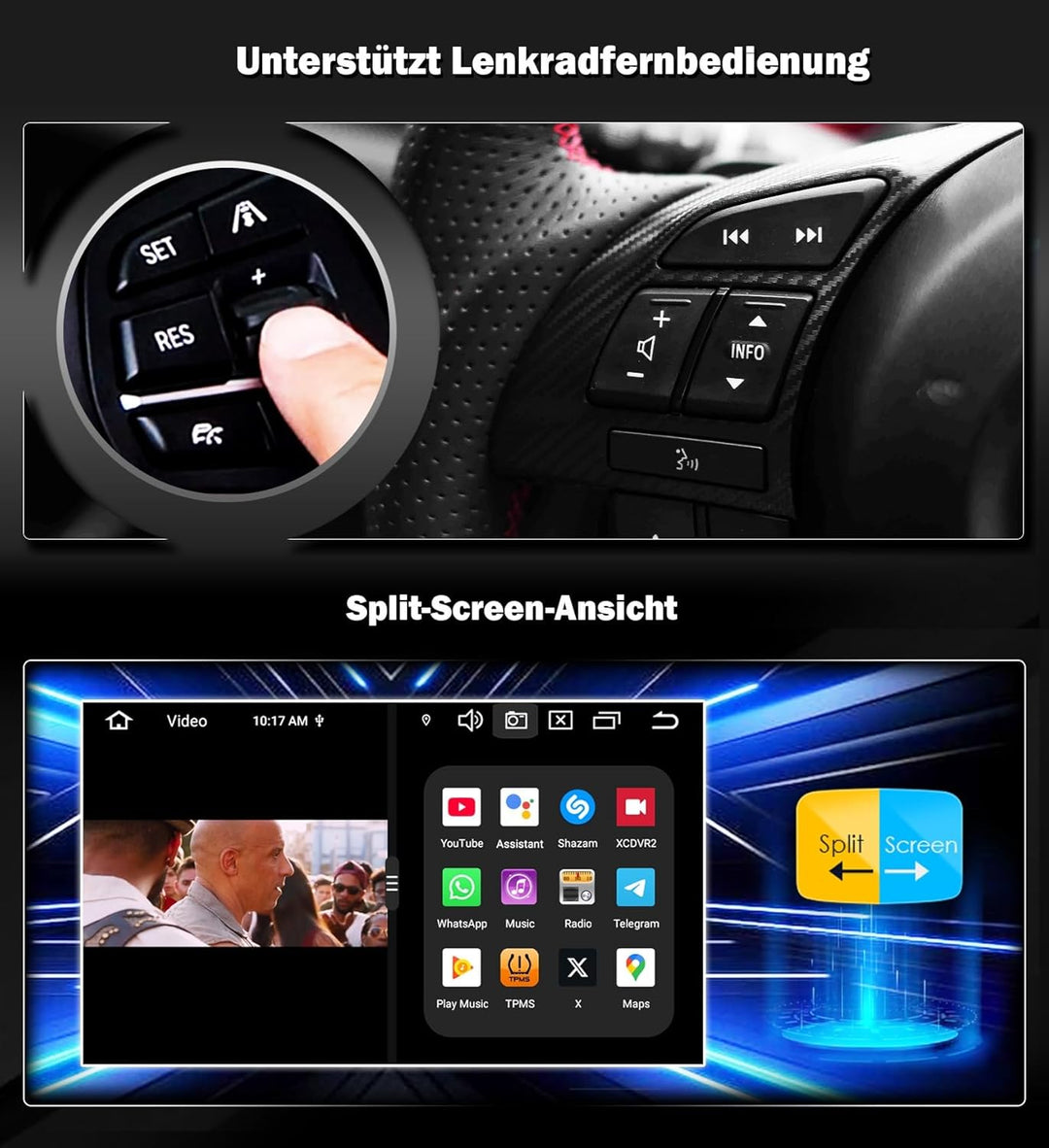 Erisin Android 14 4GB+64GB 8-Kern DVD Autoradio Bluetooth GPS Navi für Mercedes A/C/G/CLK Klasse W20