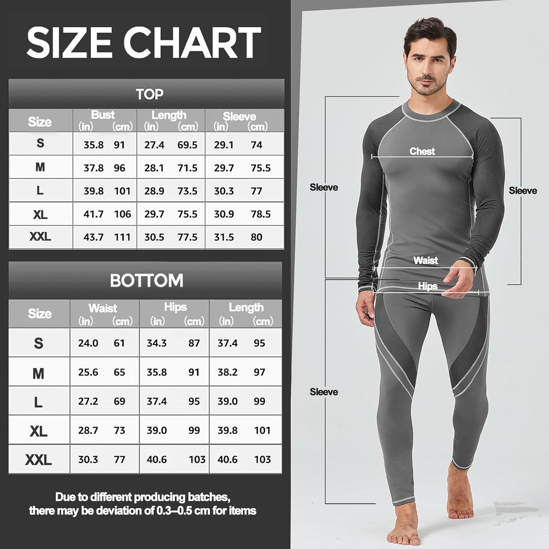 UNIQUEBELLA Thermo Unterwäsche Set, Funktionswäsche Herren Skiunterwäsche Winter Suit Ski Thermo-Unt