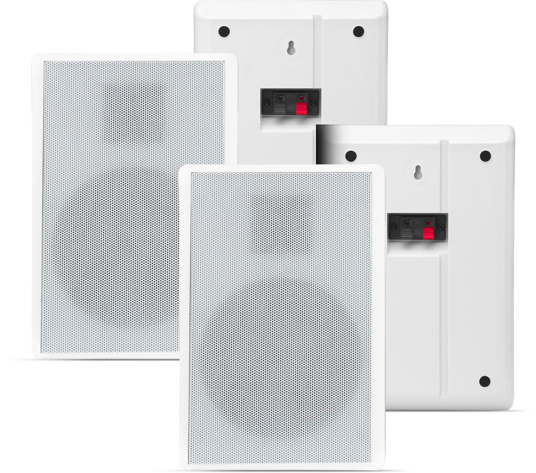 Pronomic FLS-540 WH Flatpanel Wandlautsprecher Boxen Set (2 Paar HiFi Flachlautsprecher, 2-Wege Box,