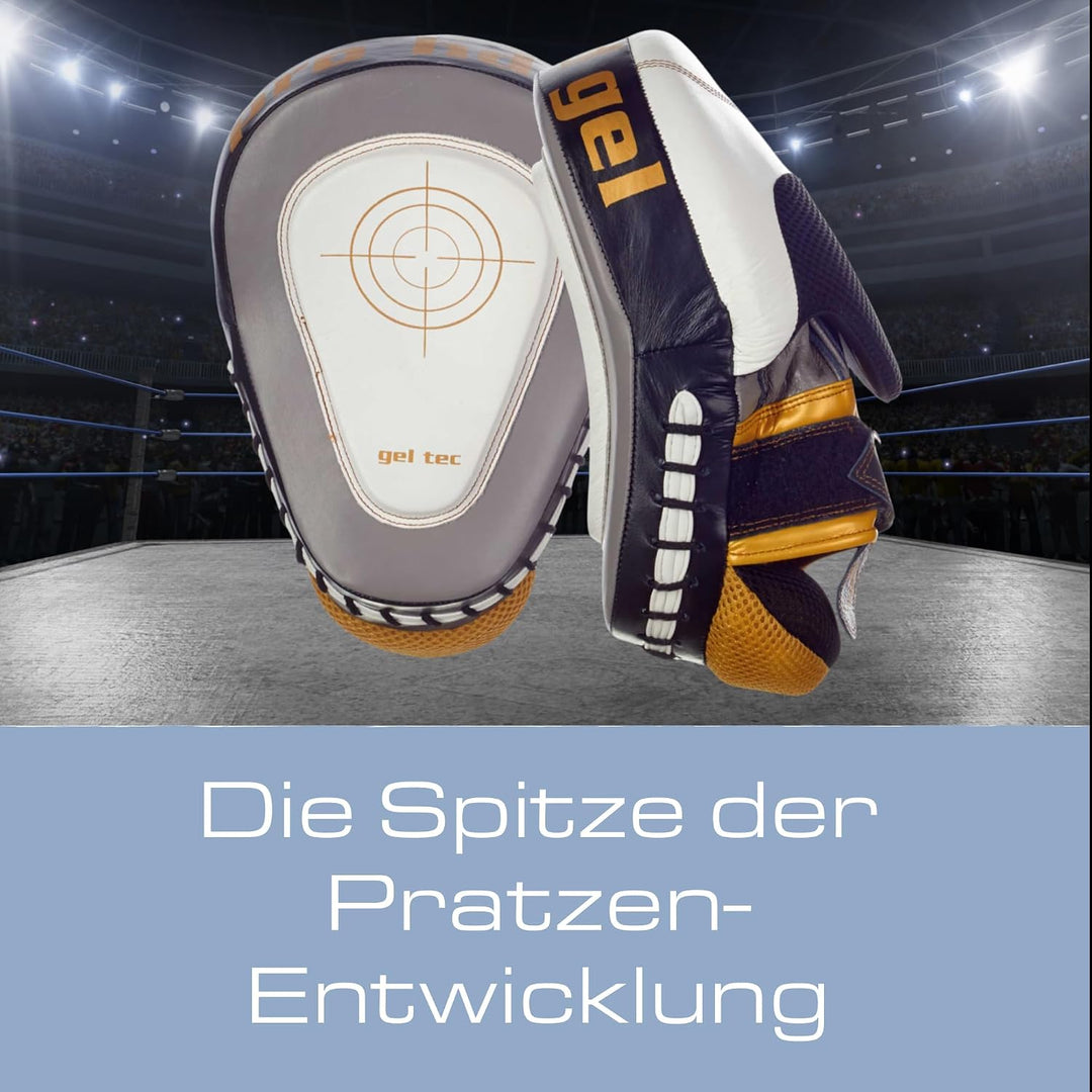 Ju-Sports Handpratzen Curved pro HD Gel I Box Pratzen aus Leder I Langlebig I Mit Fadenkreuz für opt