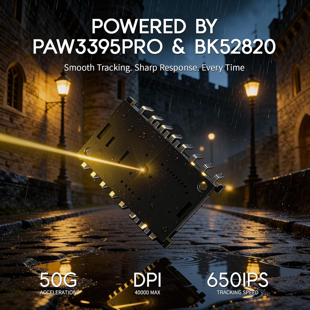 MAMBASNAKE M2 Carbonfaser Kabellose Gaming-Maus, 41g Superlight, 40000 DPI, PAW3395PRO-Sensor, BK528