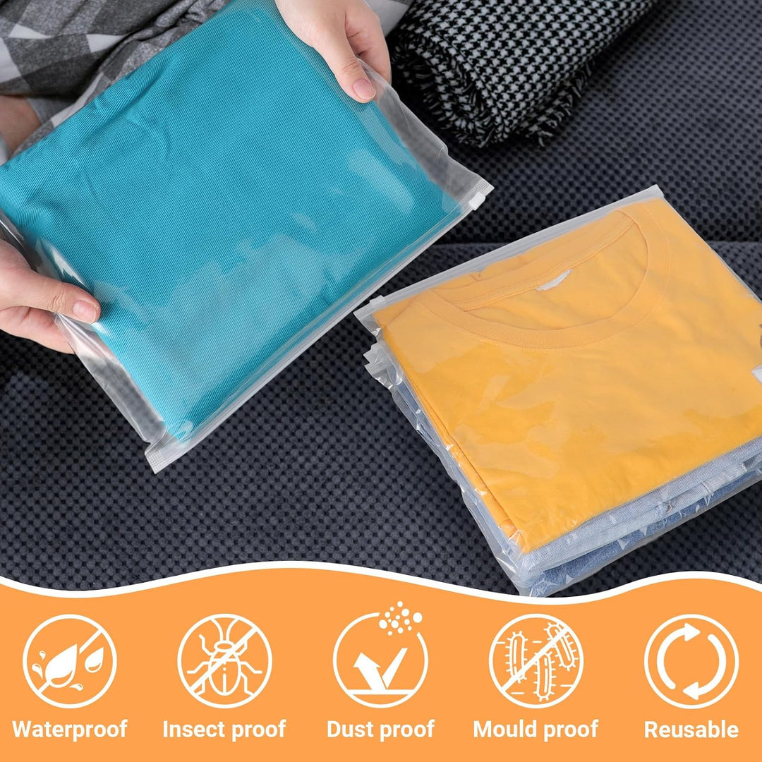 Zip Beutel Kleidung, 50 Stück 30.5 * 25.5cm Verschliessbare Plastikbeutel, Transparente Aufbewahrung