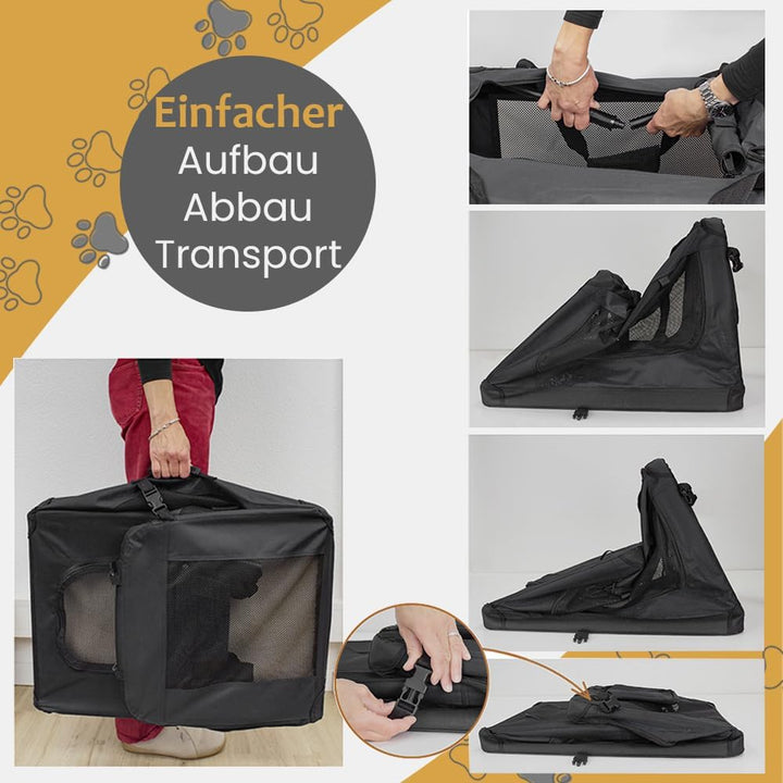 Faltbare Hundebox Transporttasche Transportbox für Hunde Auto Petigi XL (82 x 57 x 58 cm), XL (82 x