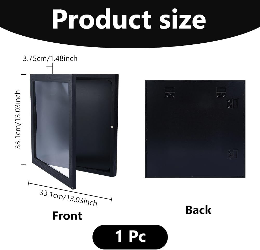 DICOSMETIC 1 PC T Shirt Display Rahmen Grosse Schattenbox Rahmen Holzrahmen Vitrine 13"x13"x1.5" Qua