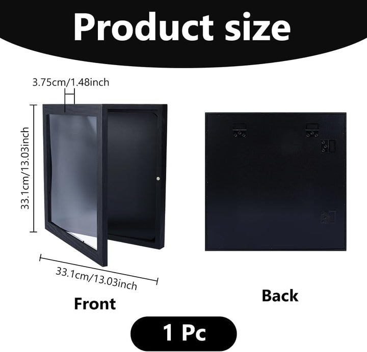 DICOSMETIC 1 PC T Shirt Display Rahmen Grosse Schattenbox Rahmen Holzrahmen Vitrine 13"x13"x1.5" Qua