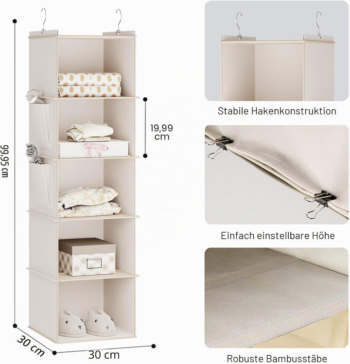 YOUDENOVA Hängeregal Stabiler Kleiderschrank Organizer Hängeaufbewahrung Schrankorganizer Hängeorgan