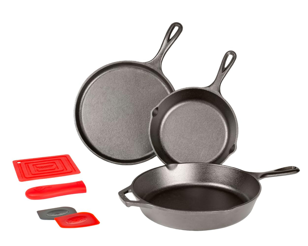 Lodge Pfannen-Set zur Grundausstattung, 7-teilig, Schwarz, Pfannen-Set