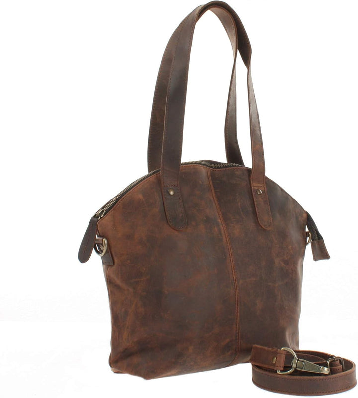 LECONI Shopper Schultertasche Damen Handtasche Ledertasche Natur Henkeltasche aus Leder Damentasche