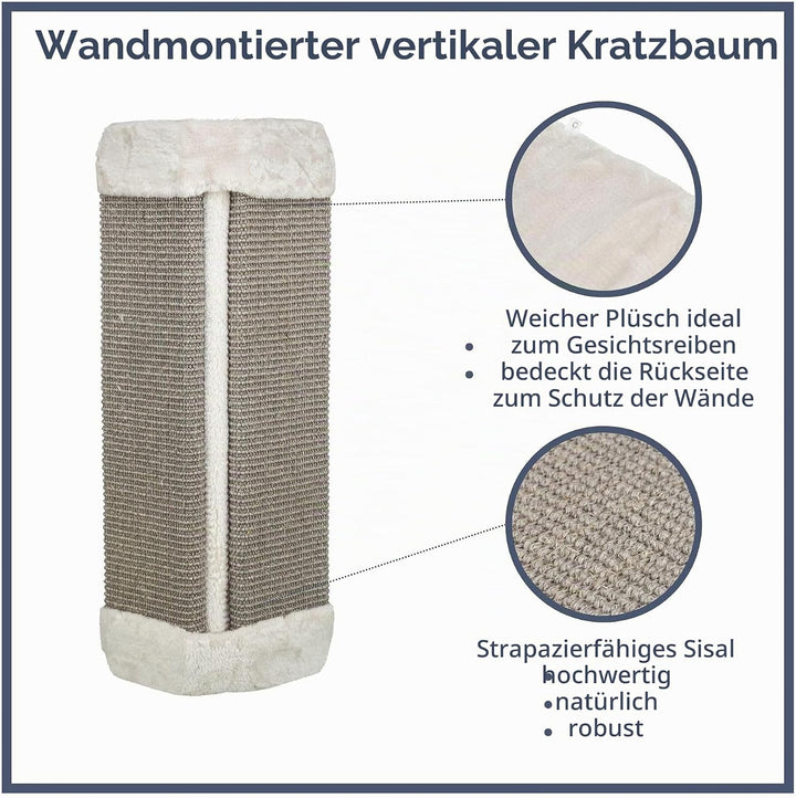 Trixie 43435 Kratzbrett für Zimmerecken, 32 × 60 cm, grau/lichtgrau grau 1 Stück (1er Pack), grau 1