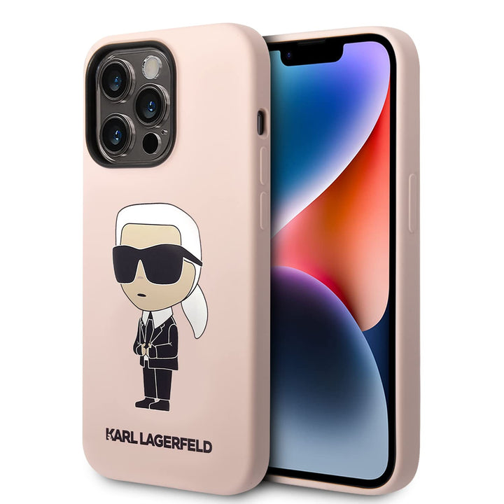 KARL LAGERFELD KLHCP14LSNIKBCP Hülle für iPhone 14 Pro 6,1" hardcase Rosa Silico