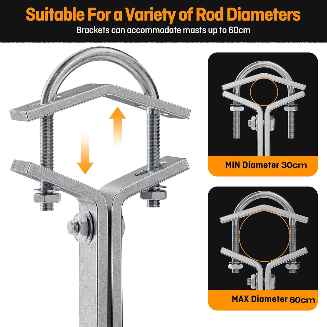 Windproof Stand Off Wall Mast Mount Bracket Satellite Dish Antenna Pole Mounts, Hot Dip Galvanised W