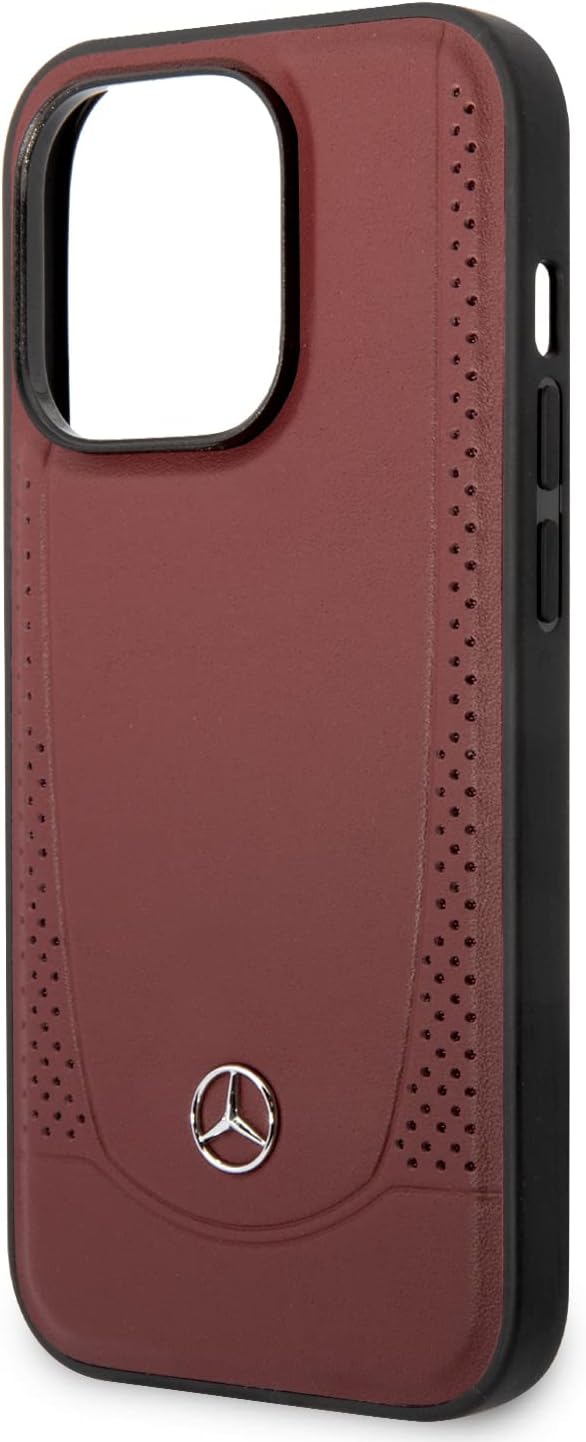 CG MOBILE Mercedes-Benz Schutzhülle für iPhone 14 Pro in Rot mit Perforationen, Back Cover Rot/Ausfl