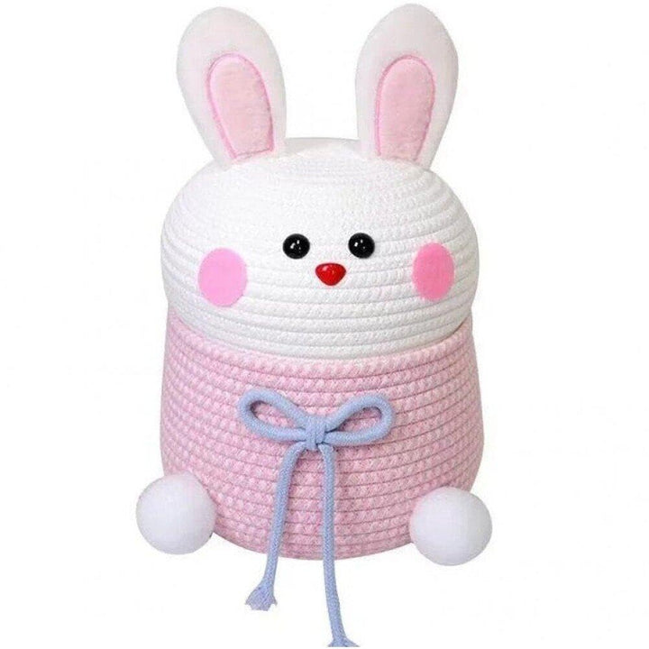 Cartoon Kaninchen Gewebter Korb Für Kleidungsstücke Snacks Aufbewahrung Kawaii Mädchen Prinzessin Ge