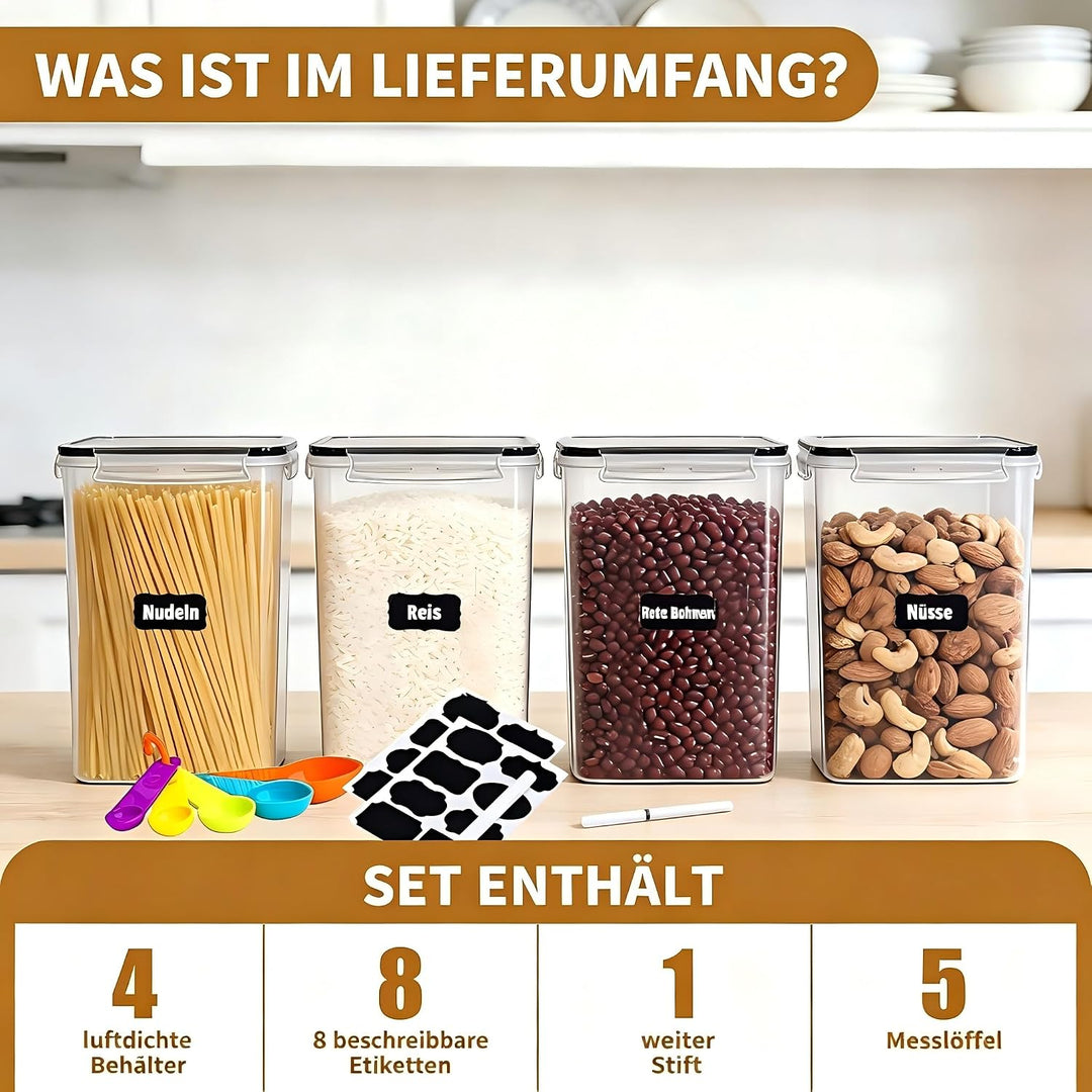 2x 6,5L Vorratsdosen luftdicht, mit Becher &amp; Etiketten 2 pack(6.5L), 2 pack(6.5L)