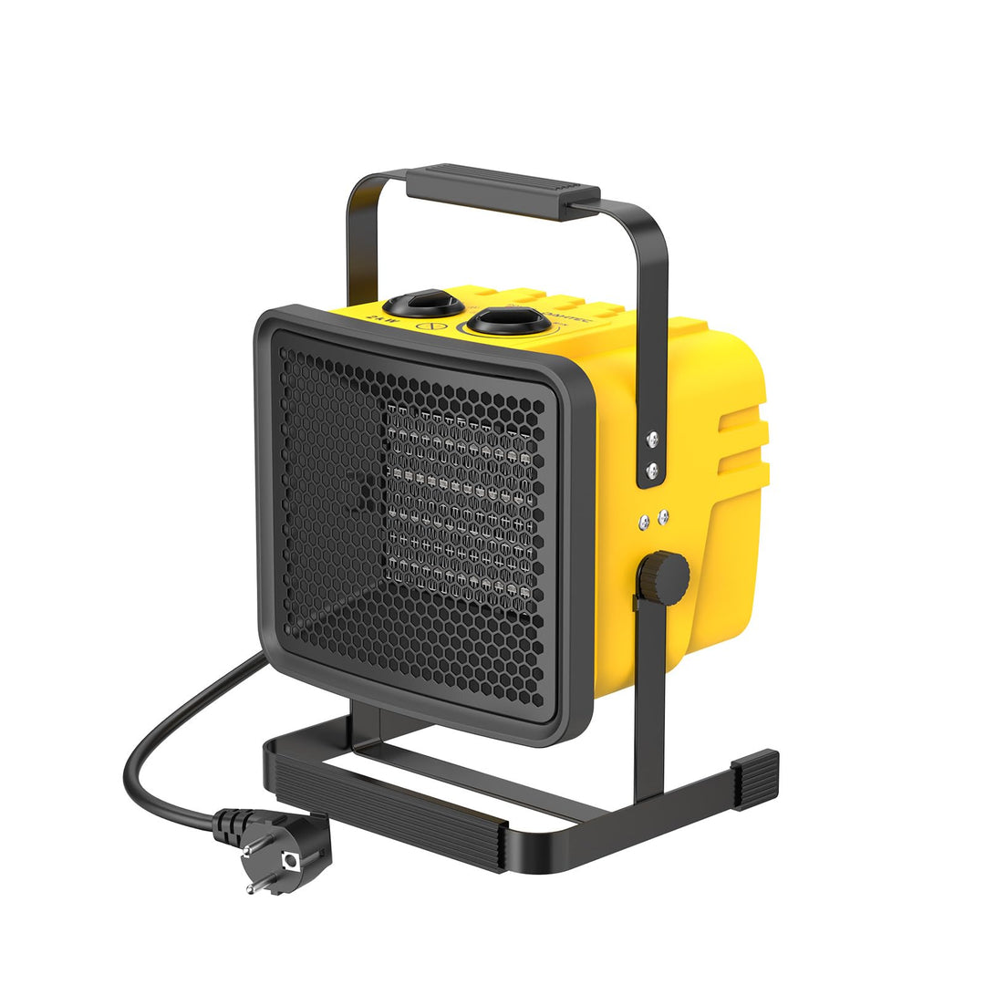 Keramik Heizlüfter 2000 Watt Bauheizer Luftmenge 240 m³/h Elektrisch mit Verstellbarer Winkel für Ga