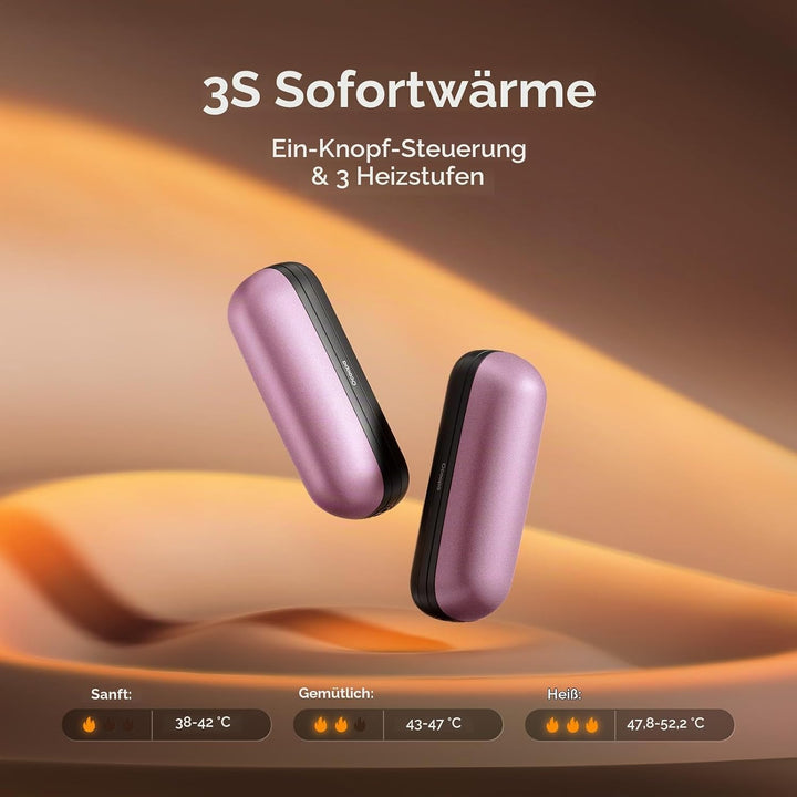 OCOOPA Handwärmer Taschenwärmer UT2S Mini, 5200mAh, Handwärmer Magnetisch Elektrisch 2er Set, Tasche