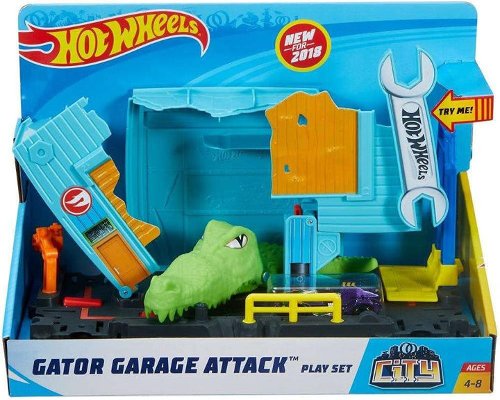 Mattel Hot Wheels FNB06 City Kroko-Angriff Werkstattset
