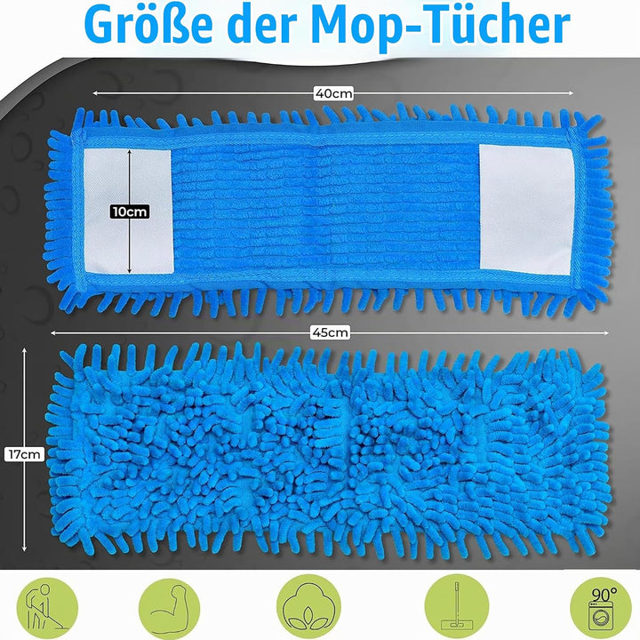 Mop Pads,5 Stück Mop Microfaser Reinigung Pads,Waschbarer Saugfähiges Wischmopp Bezug,Ersatz Mop Pad