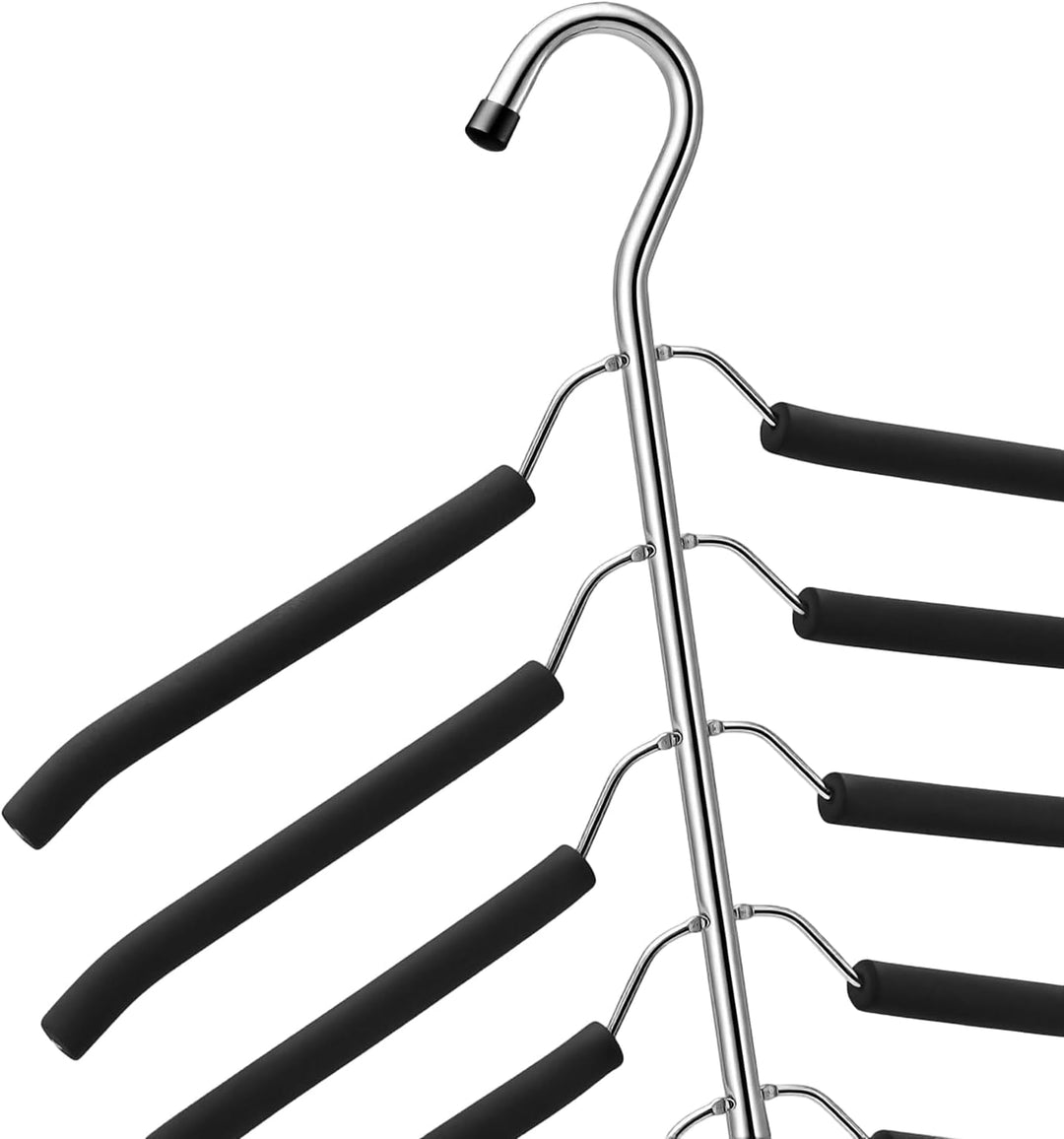 3 Stück Kleiderbügel Platzsparend 5 in 1, 40 x 32cm Kleiderbügel Hosenbügel Metall, Hosenbügel für H